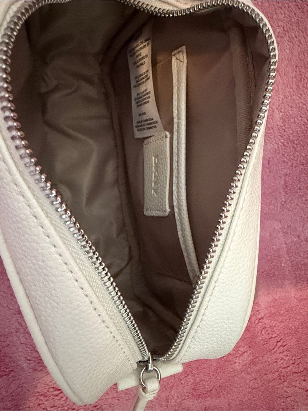 DKNY Blush Pink Logo Camera Crossbody with Taupe Strap - Picture 3 of 4